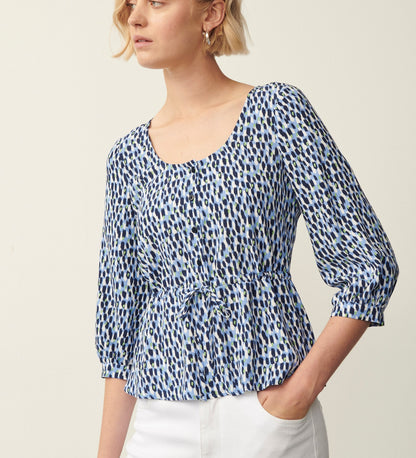 Carrie Blue Dash Top