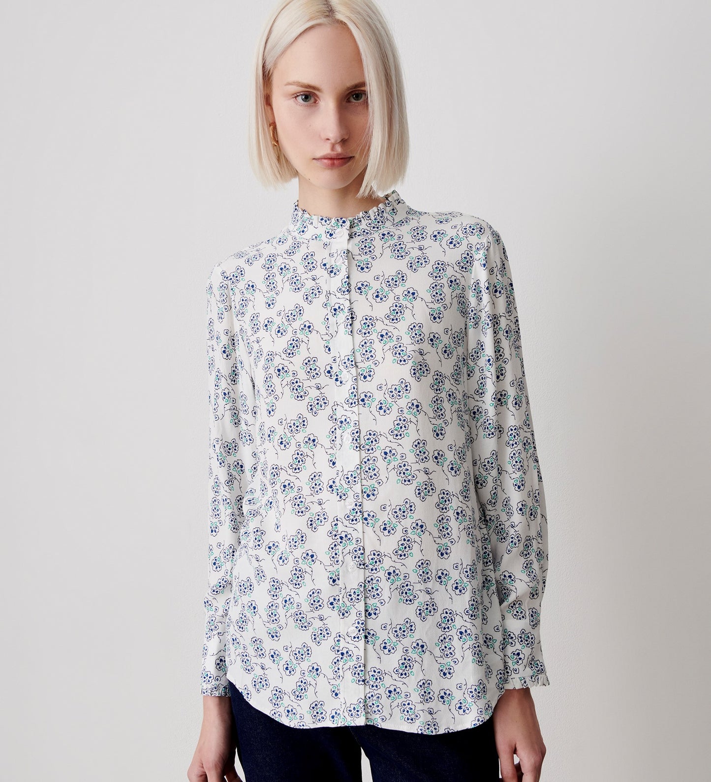 Megan Ivory Floral Blouse