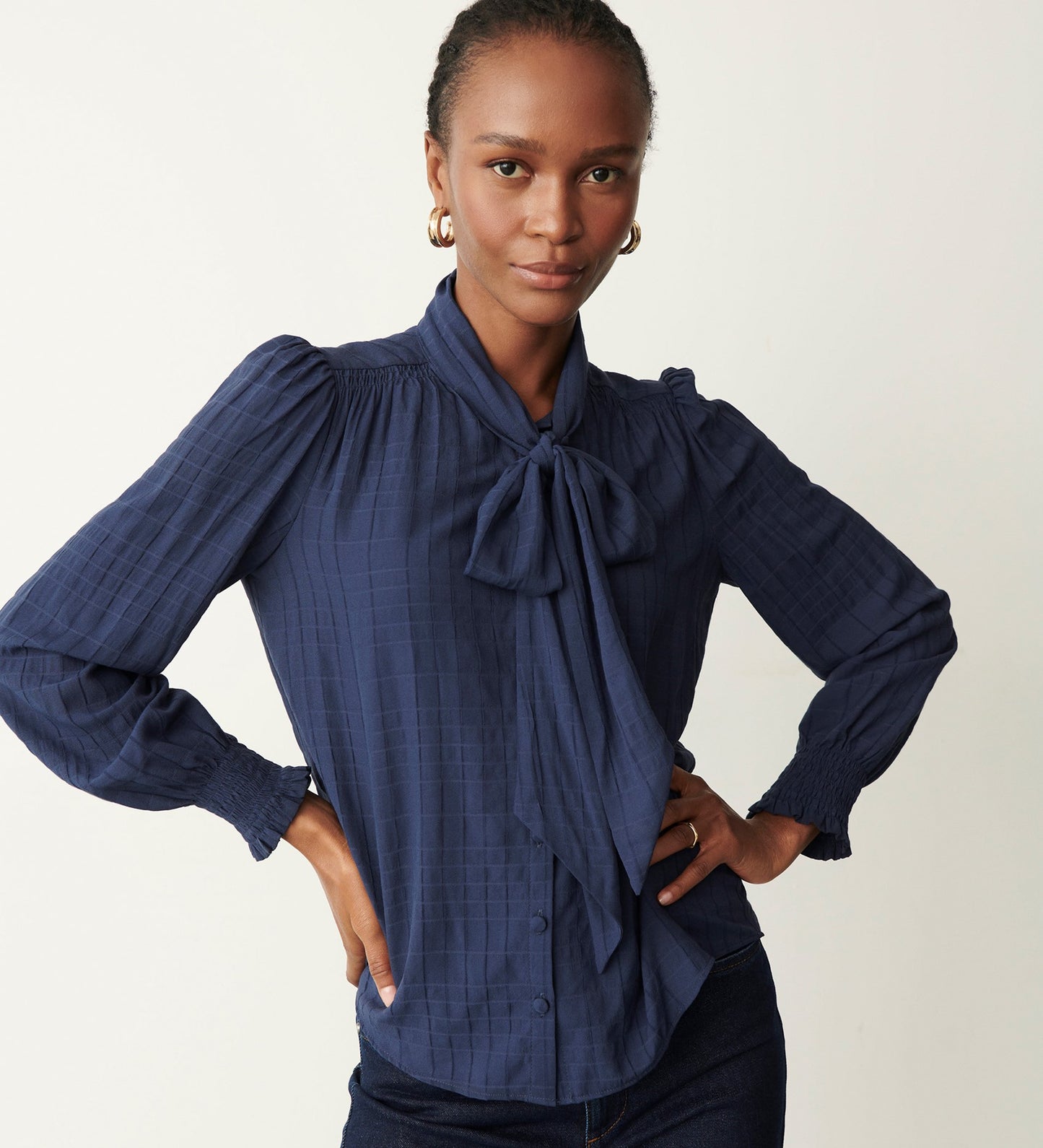 Sheila Navy Blouse