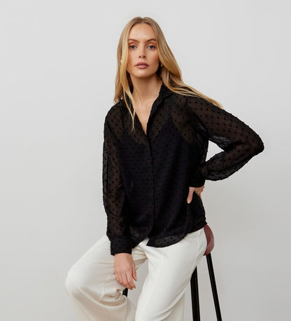 Janette Black Chiffon Blouse