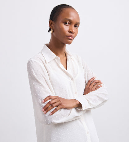 Janette Ivory Chiffon Blouse With Detachable Cami