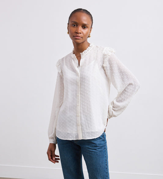 Lelani Ivory Chiffon Blouse