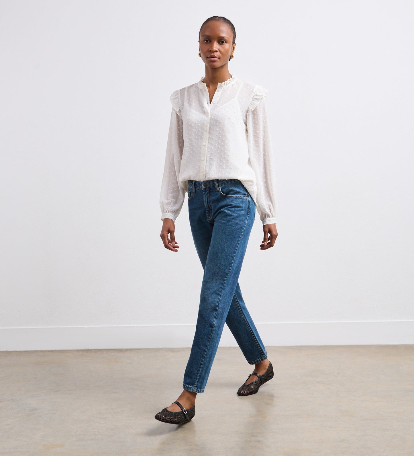 Lelani Ivory Chiffon Blouse