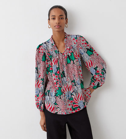 Kiya Pink Bloom Crepe Blouse