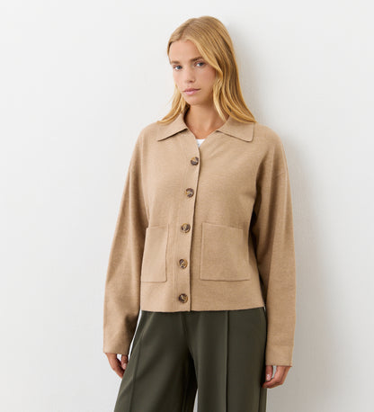 Raegan Beige Button Front Cardigan