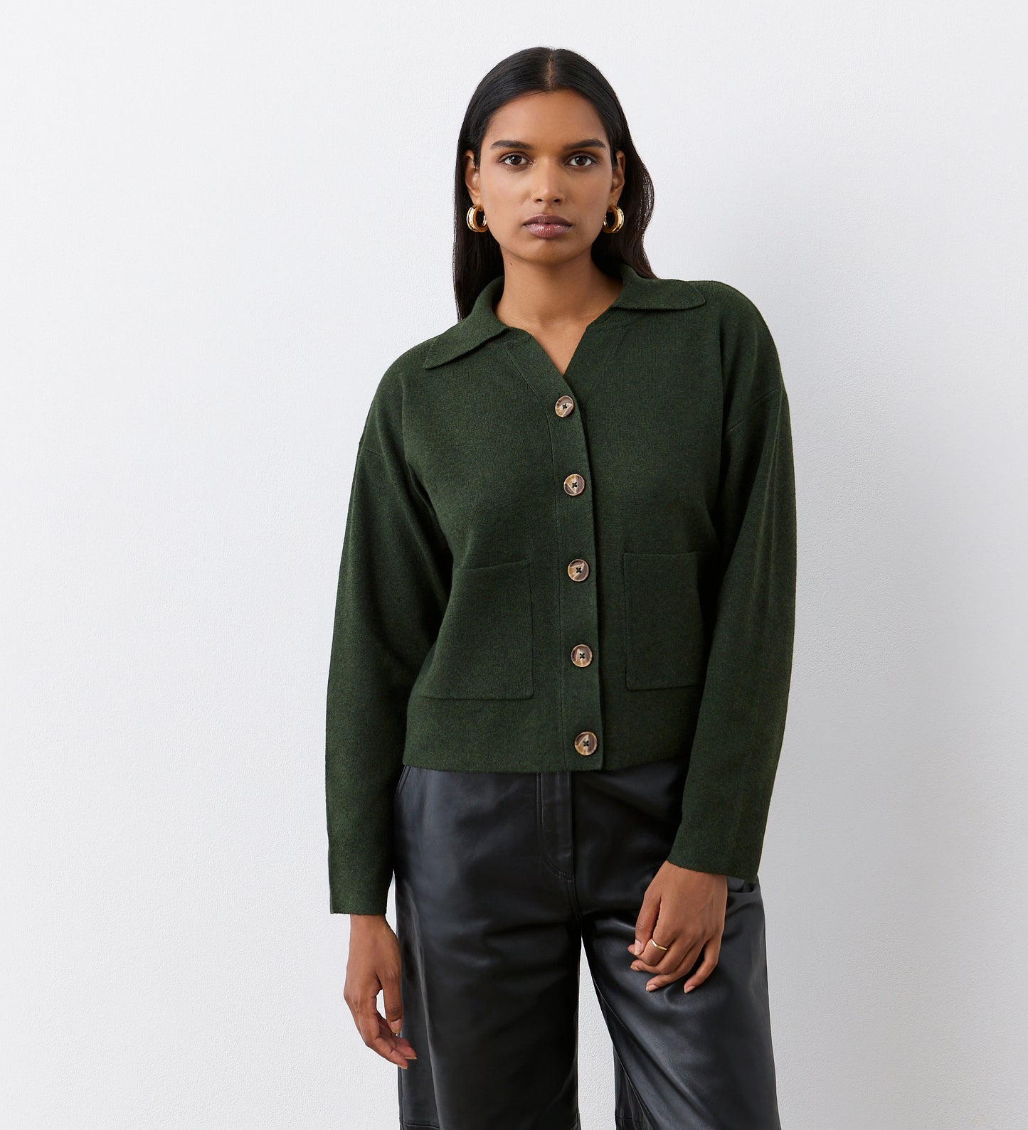 Raegan Green Button Front Cardigan