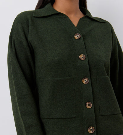 Raegan Green Button Front Cardigan