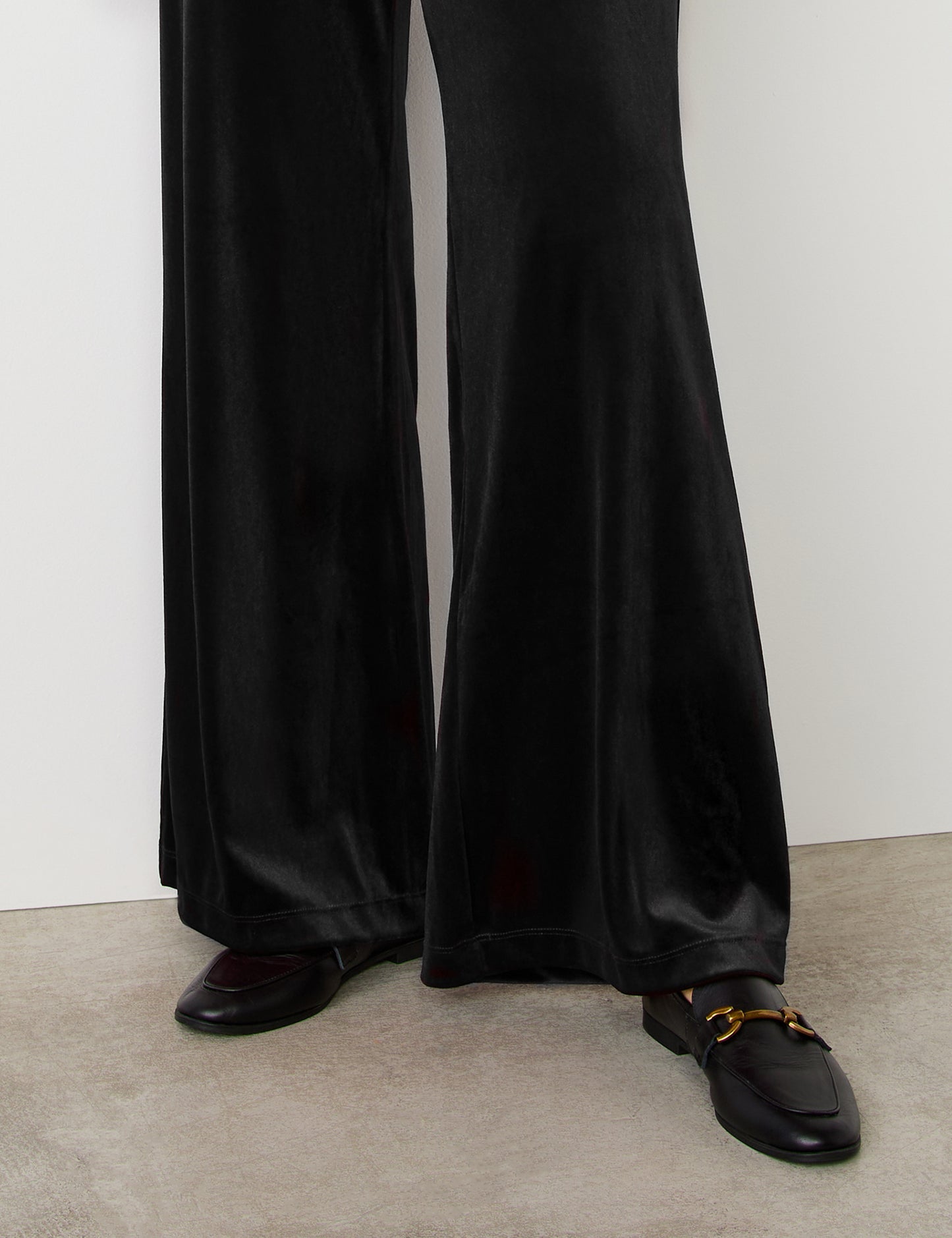 Reyna Black Velvet Wide Leg Trousers