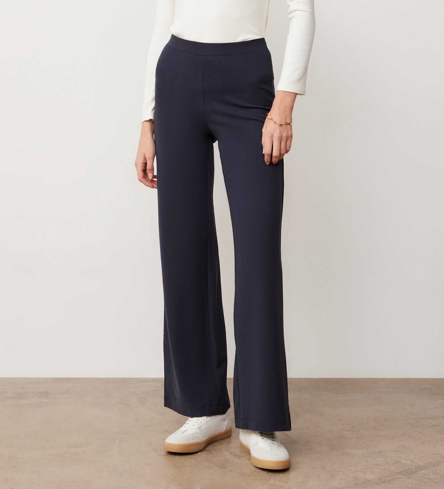 Reyna Navy Ponte Wide Leg Trouser