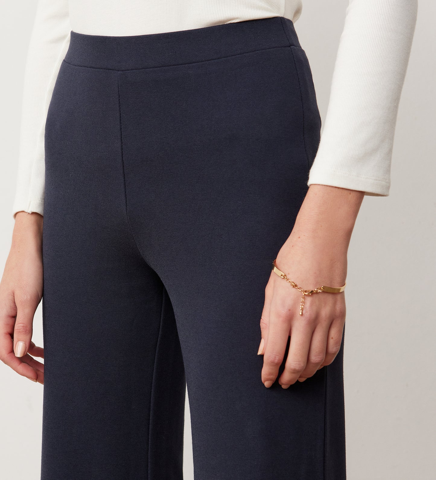 Reyna Navy Ponte Wide Leg Trouser