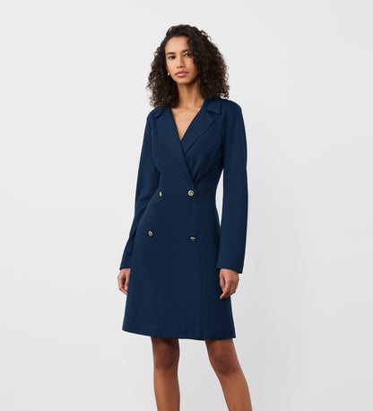 Rosita Navy Ponte Midi Dress