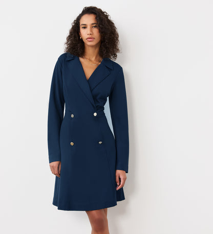 Rosita Navy Ponte Midi Dress