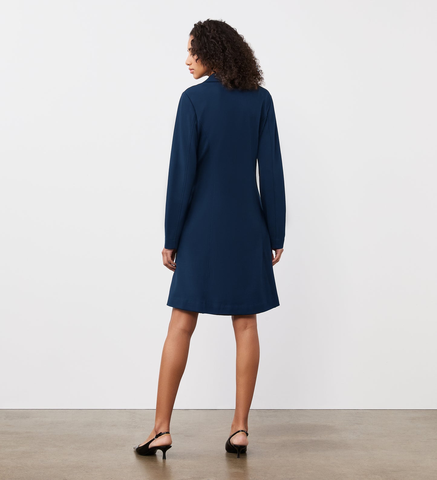 Rosita Navy Ponte Midi Dress