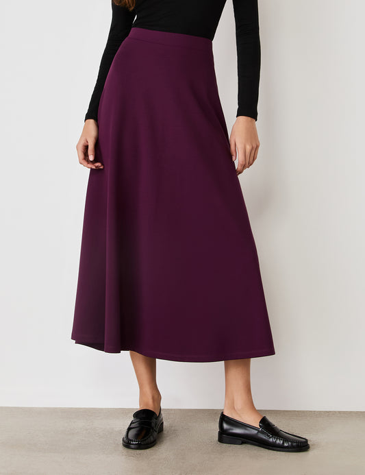 Ruth Purple Ponte Midi Skirt