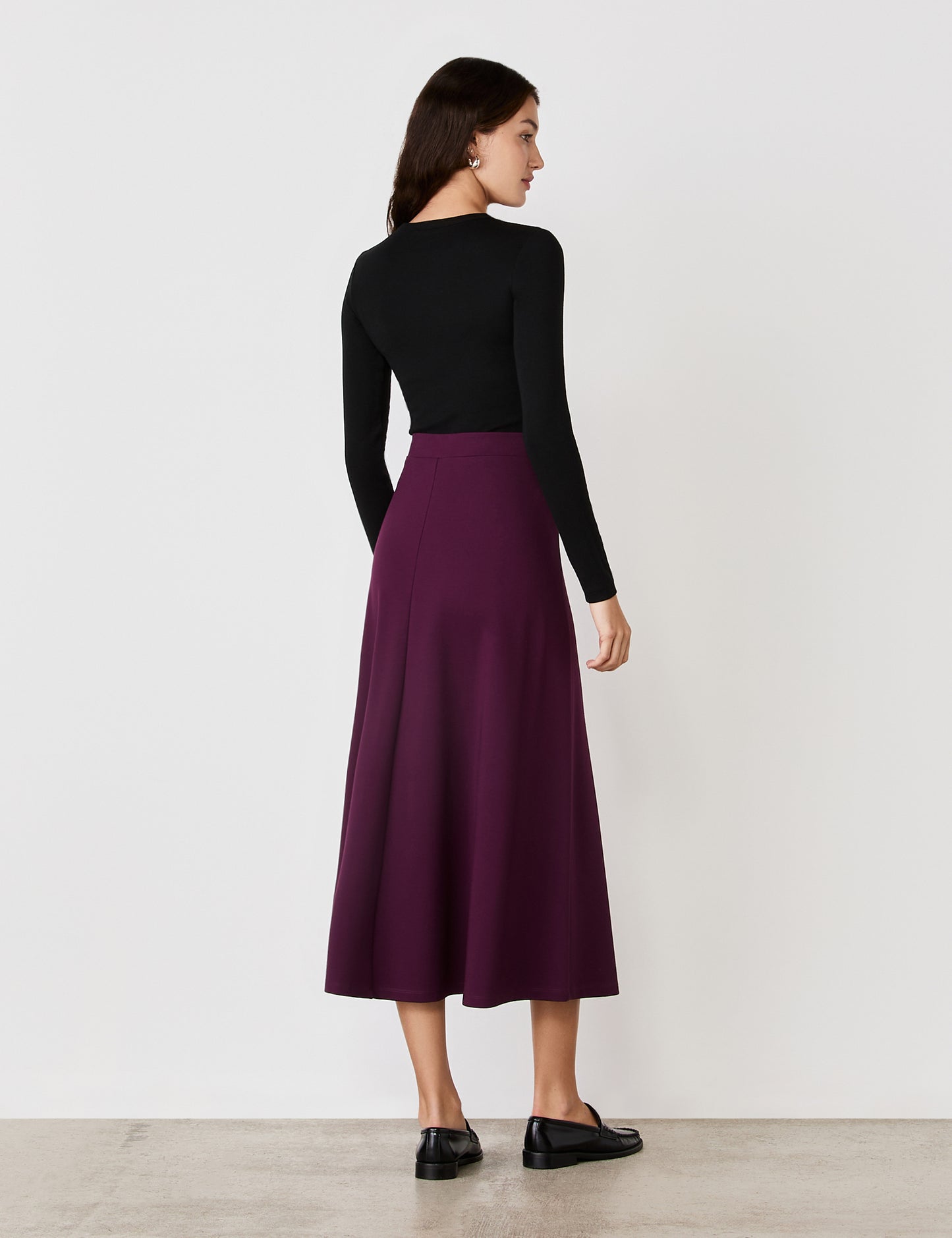 Ruth Purple Ponte Midi Skirt