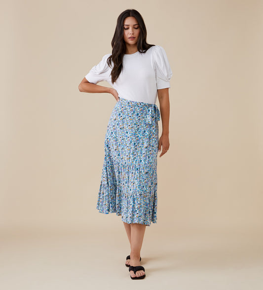 Makayla Blue Ditsy Skirt