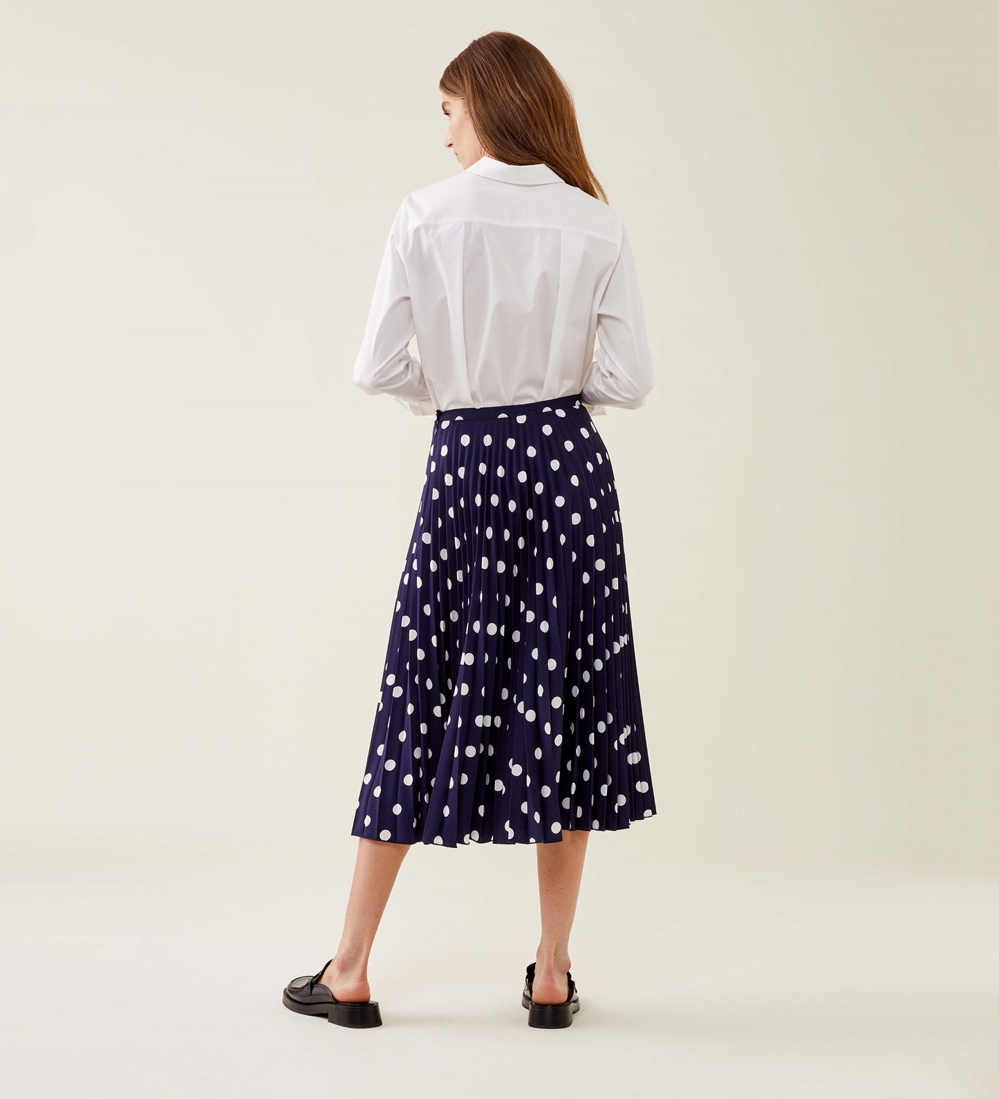 Lottie Navy Spot Chiffon Skirt