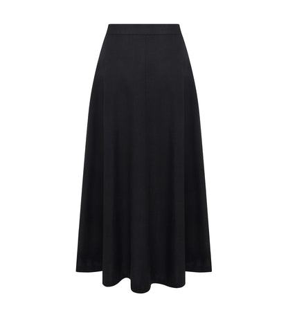 Ellis Linen Blend Black Midi Skirt