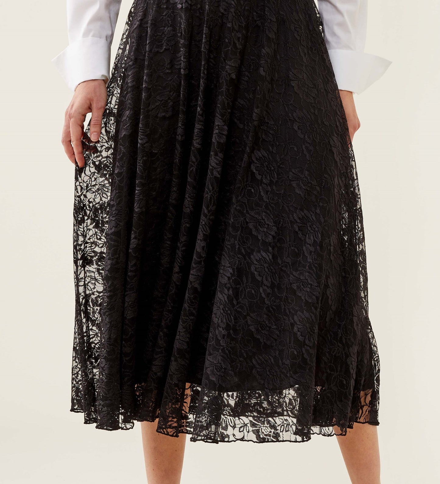 Greta Black Lace Skirt