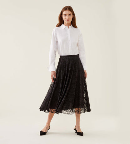 Greta Black Lace Skirt