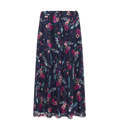 Steph Navy Floral Lace Skirt