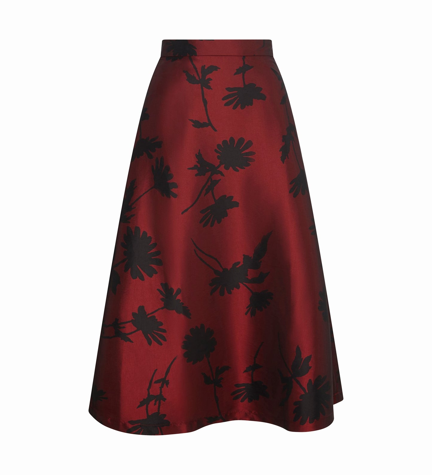 Naia Taffeta Burgundy Floral Skirt