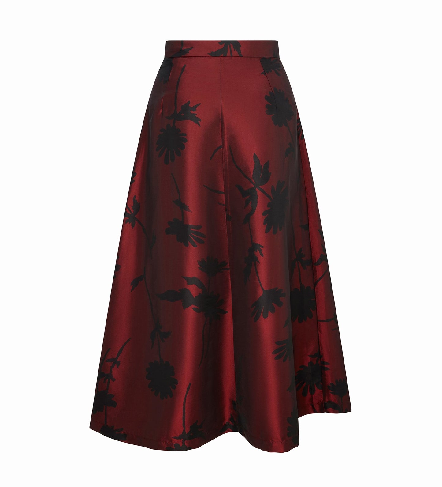 Naia Taffeta Burgundy Floral Skirt