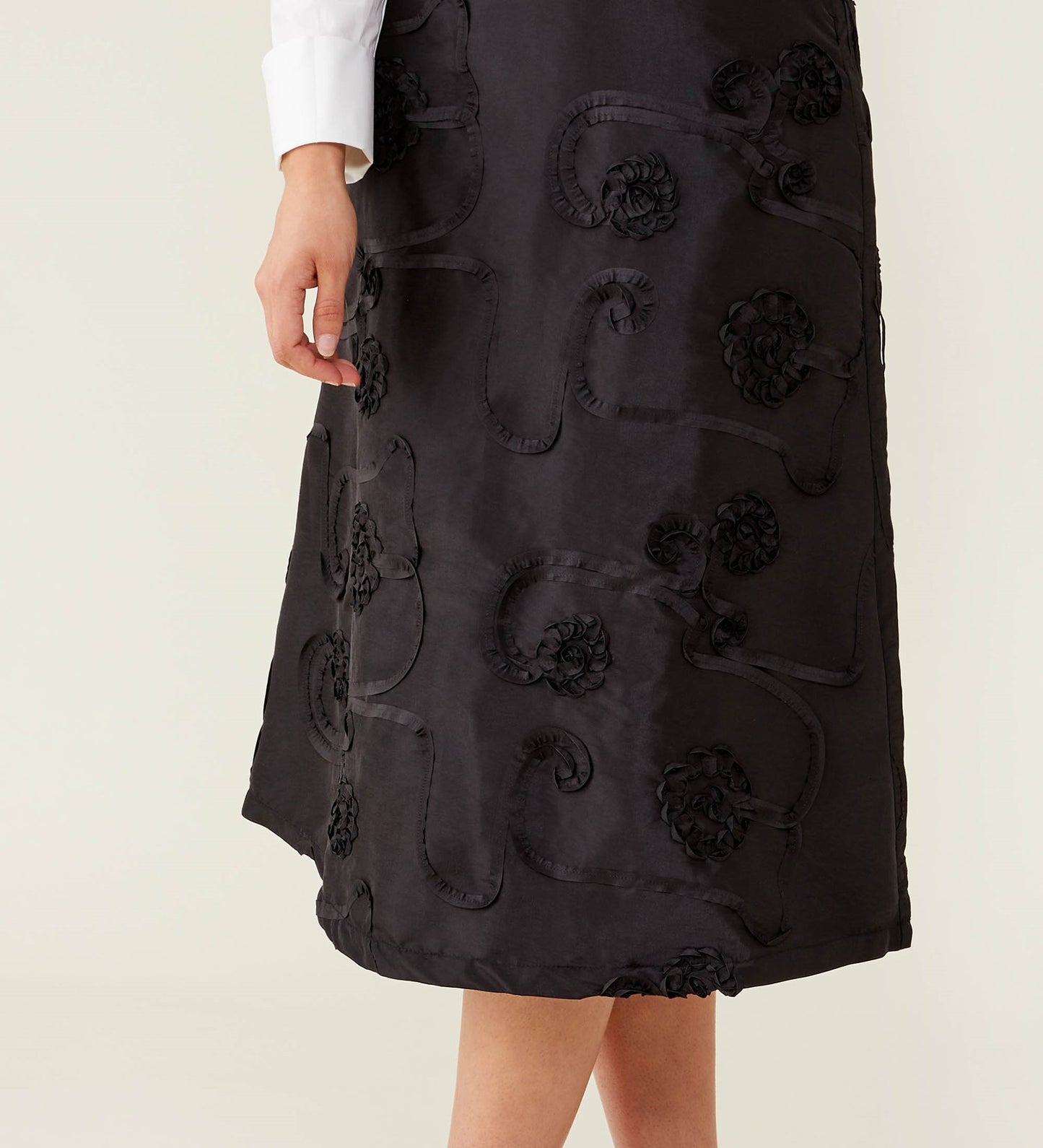 Naia Black Taffeta Skirt