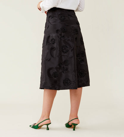 Naia Black Taffeta Skirt