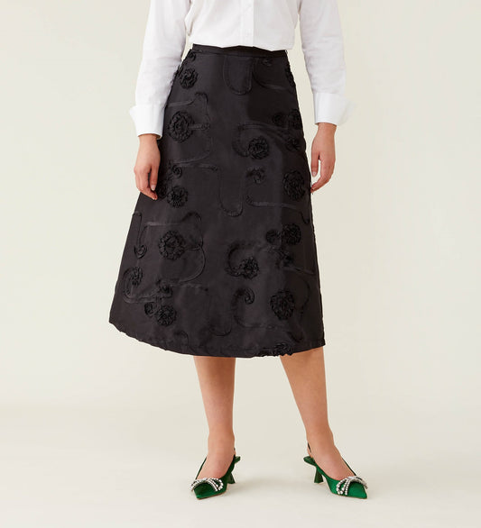 Naia Black Taffeta Skirt