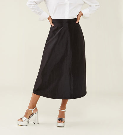 Naia Black Taffeta Skirt