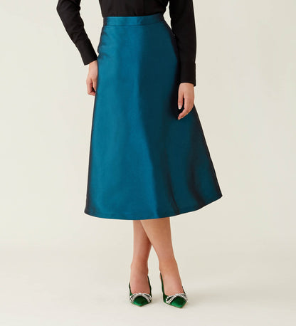 Naia Emerald Taffeta Skirt