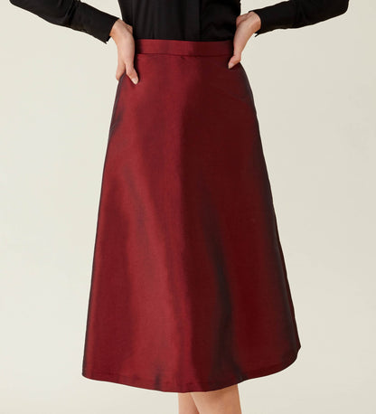 Naia Red Taffeta Skirt