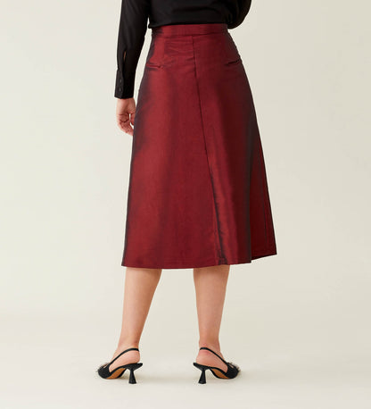 Naia Red Taffeta Skirt