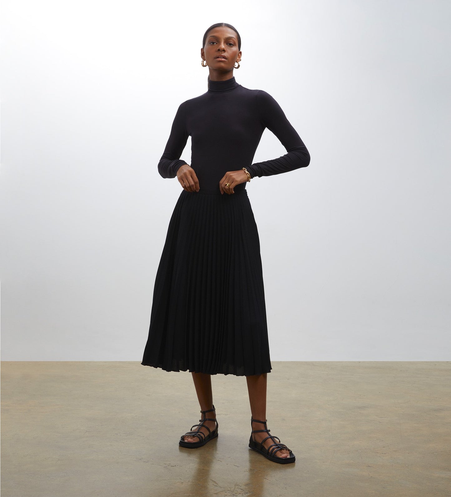 Lottie Black Midi Skirt