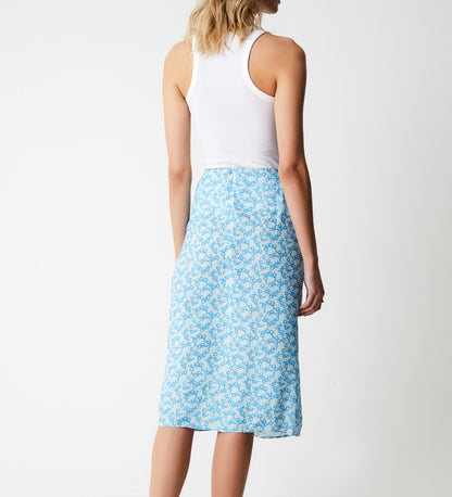 Florence Blue Ditsy Midi Skirt