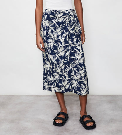 Florence Navy Mimosa Midi Skirt