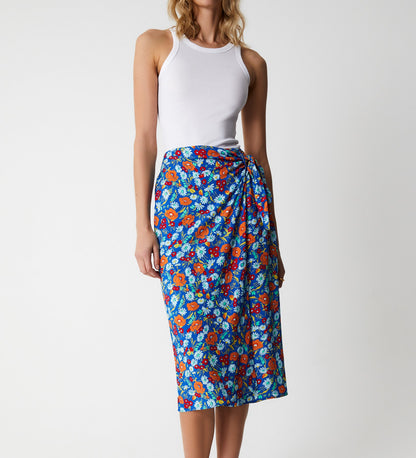 Florence Blue Botanics Midi Skirt