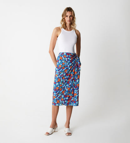 Florence Blue Botanics Midi Skirt