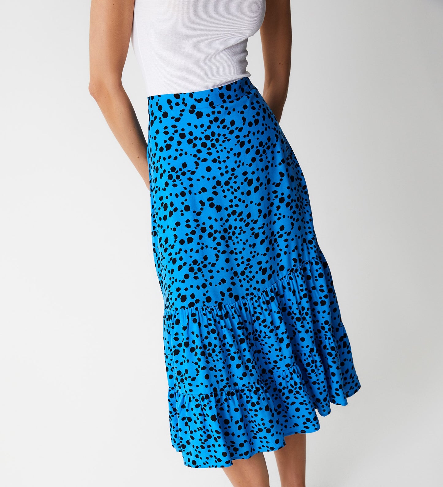 Dawn Blue Animal Midi Skirt