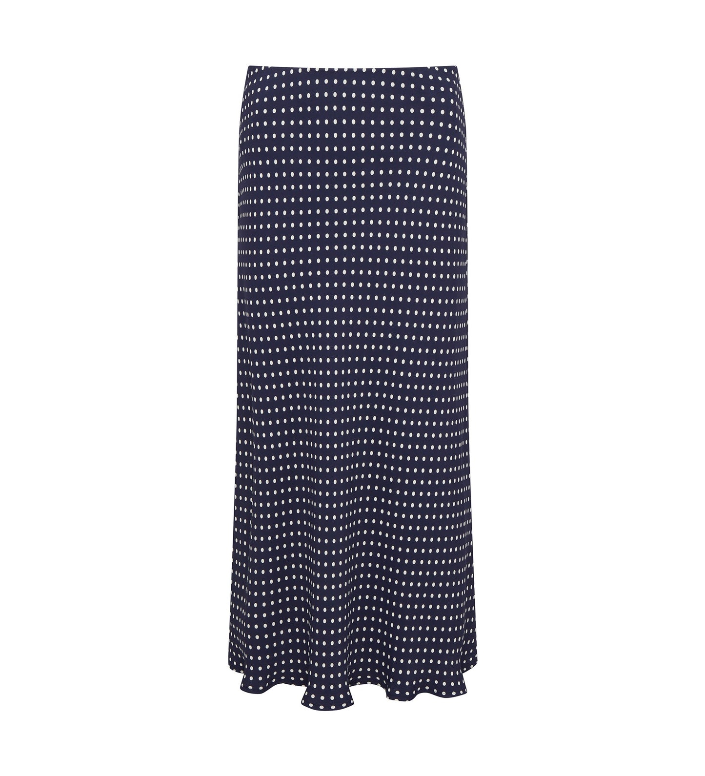 Evelyn Navy Spot Midi Skirt