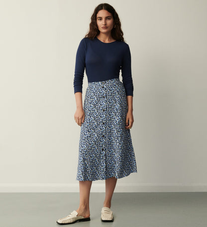 Jude Blue Dash Midi Skirt