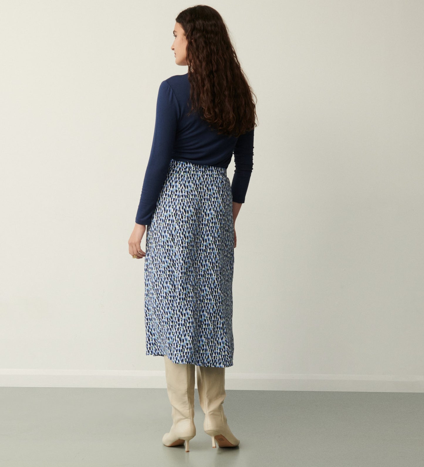 Jude Blue Dash Midi Skirt