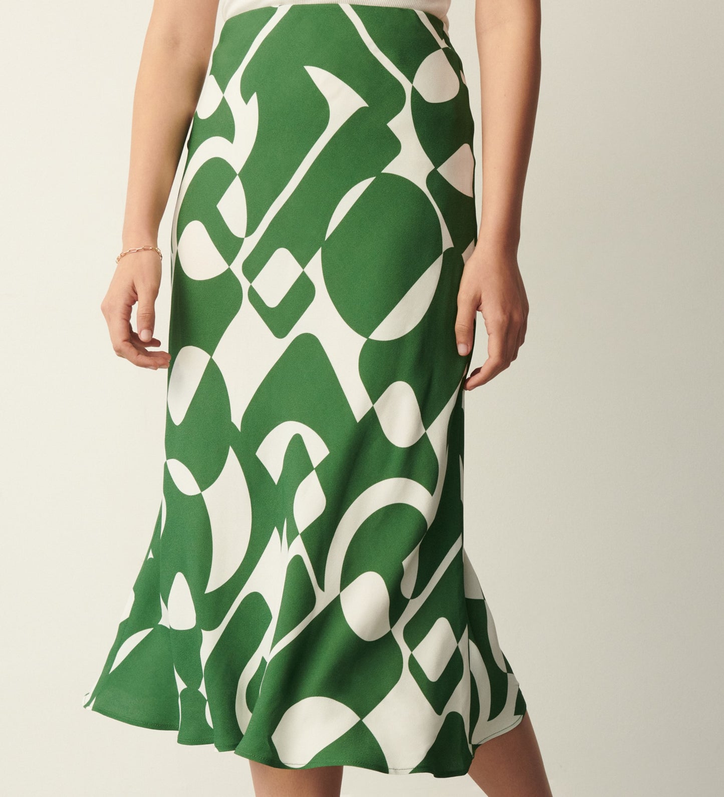 Evelyn Green Geo Midi Skirt