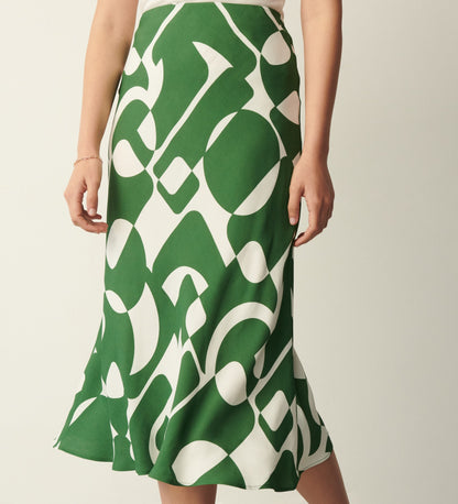 Evelyn Green Geo Midi Skirt