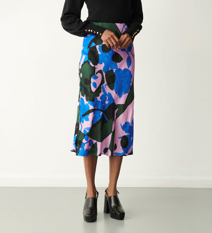 Evelyn Pink Floral Midi Skirt