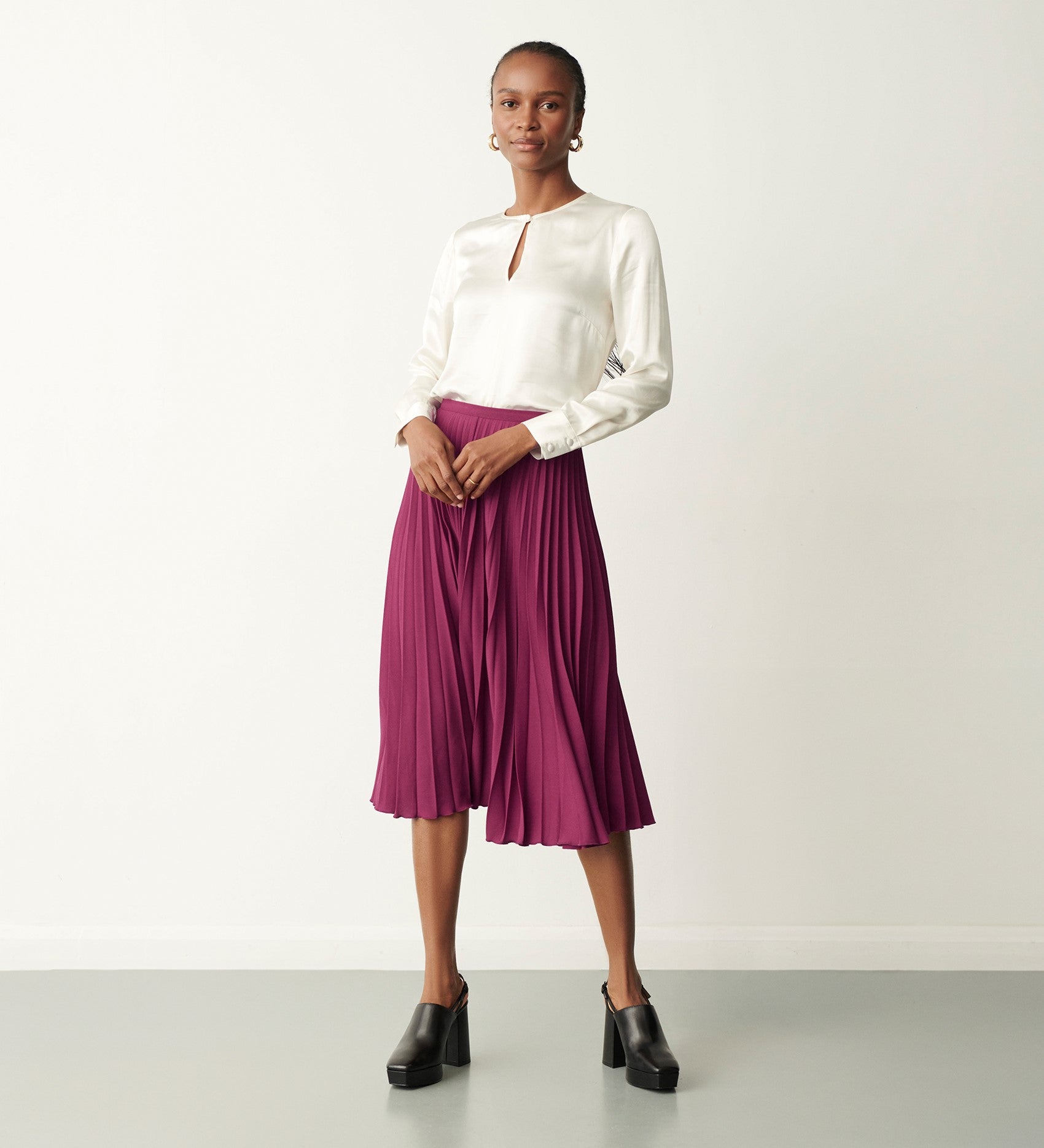 Pink midi skirt silk hotsell