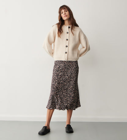 Evelyn Leopard Specs Midi Skirt