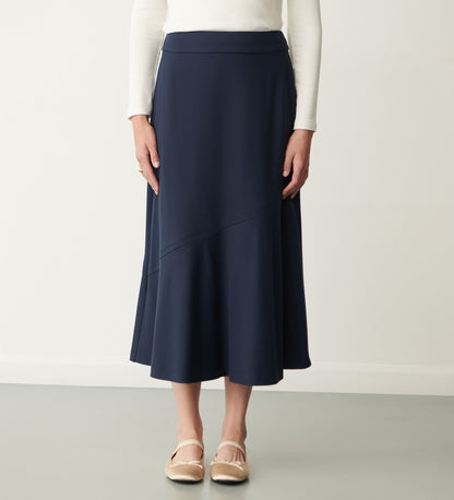 Grace Navy Ponte Jersey Midi Skirt