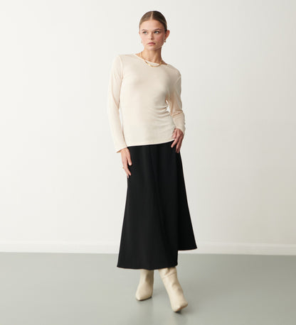 Celia Black Midi Skirt